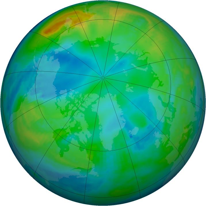 Arctic ozone map for 21 November 1985